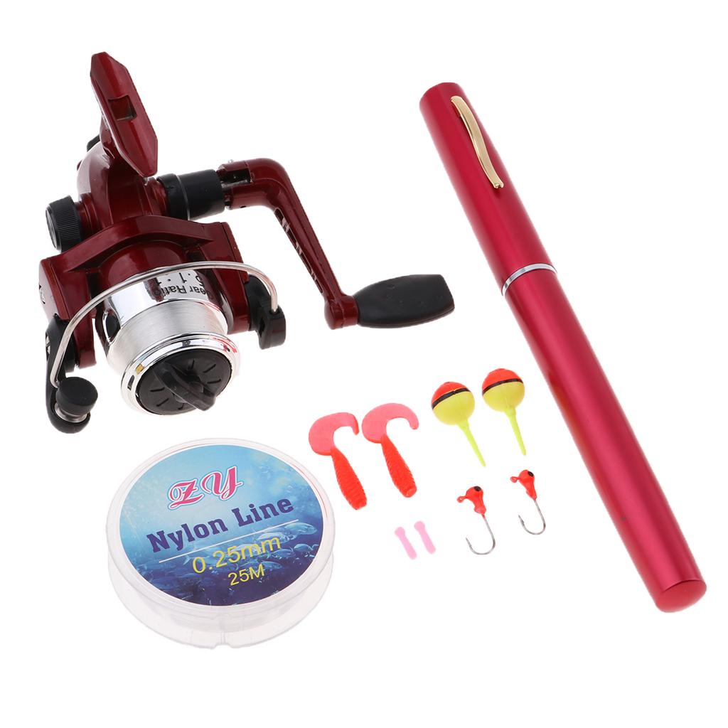 Fishing Hook Jig - Mini Canna da Pesca Tascabile Portatile,