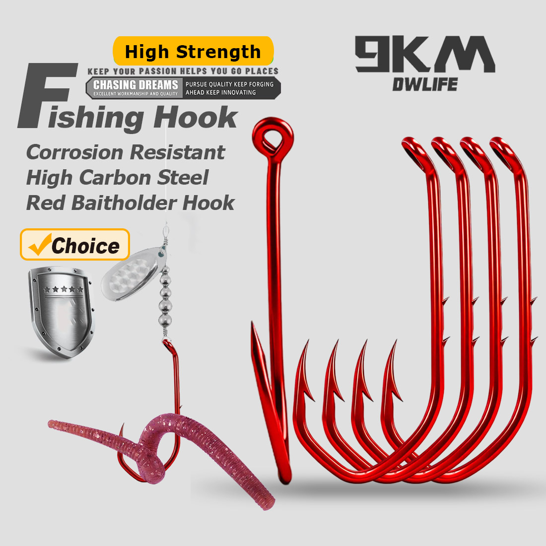 Fishing Hook Offset - Amo da Pesca 9KM Baitholder 50-100pz