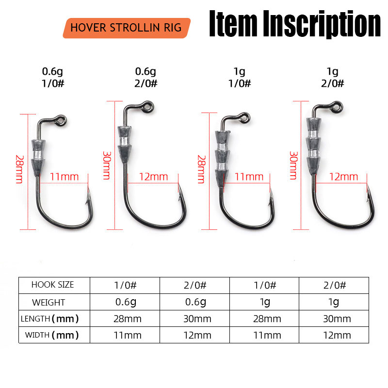 WODJYJ 10 pezzi 0,6g 1g amo da - Fishing Hook Assortment recensione e prezzo