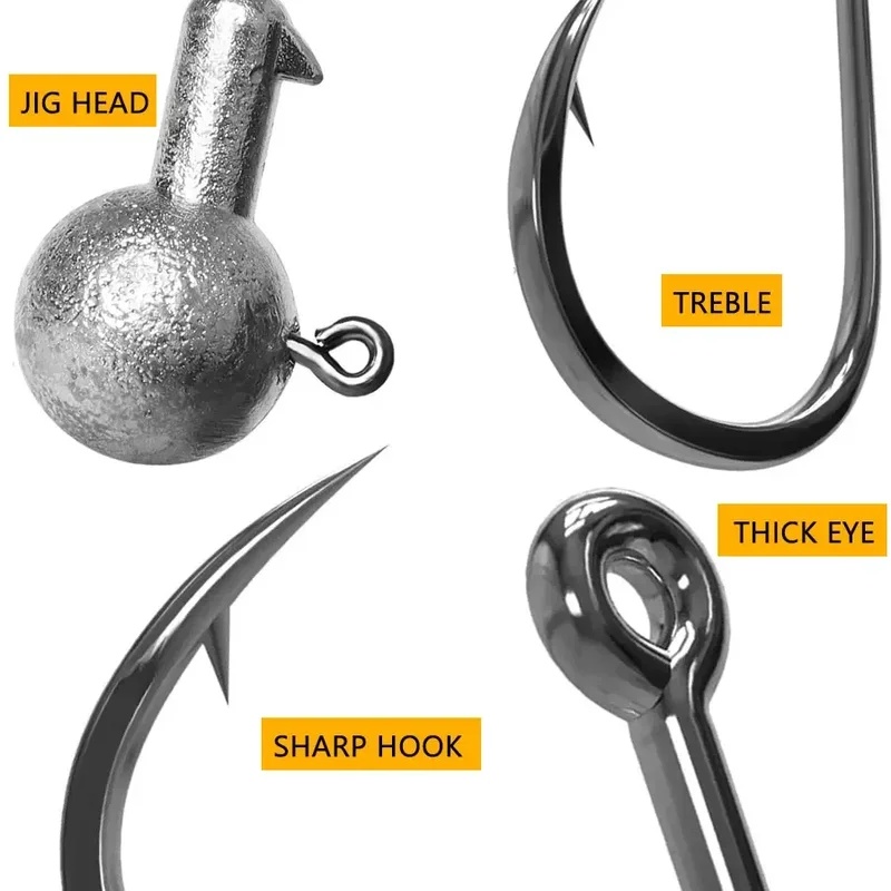 5/10 pezzi Amo a testa grande  - Fishing Hook Weedless recensione e prezzo
